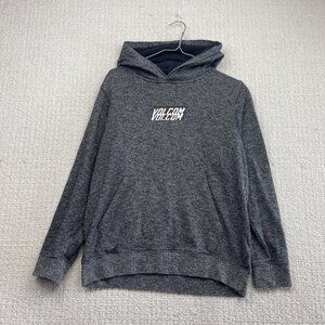 Vintage Y2K Volcom Stone Skateboard Pullover Hoodie Grey Glitchy Logo Wom Sz L